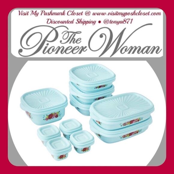 🦋 New 20-Piece Assorted Food Storage Set, Sweet Rose - Picture 1 of 7